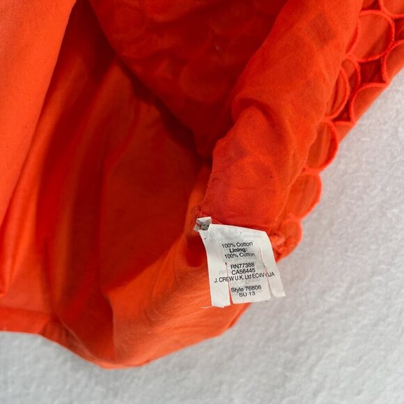 J.Crew Tank Top Womens XS Orange Eyelet Dot Pattern Scoop Neck Pullover Coastal - Picture 10 of 11